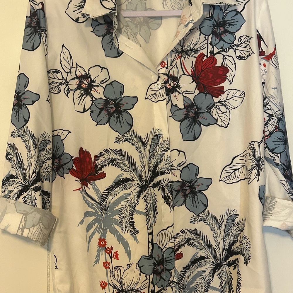 Floral Print Button-Up Shirt